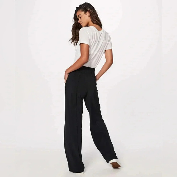 Lululemon Noir Pant Black Dress Pants Elastic waist and tie - Picture 2 of 8